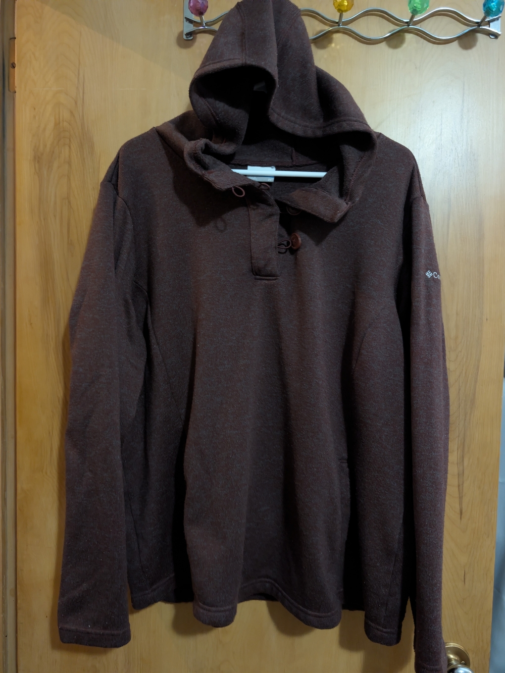 Columbia Women's Darling Days Hooded Pullover Fleece Sweater Maroon Heather 2X